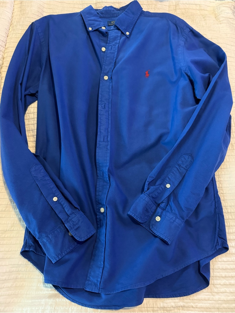 Polo by Ralph Lauren Men's Blue Button-Down Shirt Cotton EUC 1052